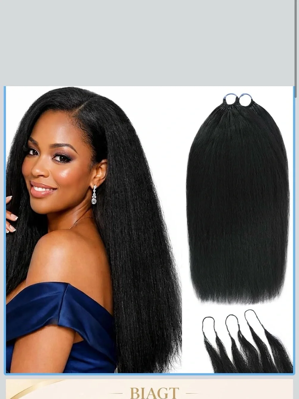 HUMAN HAIR Kinky Straight Crochet Human Hair, 14 Inch 100g With 100 Strands